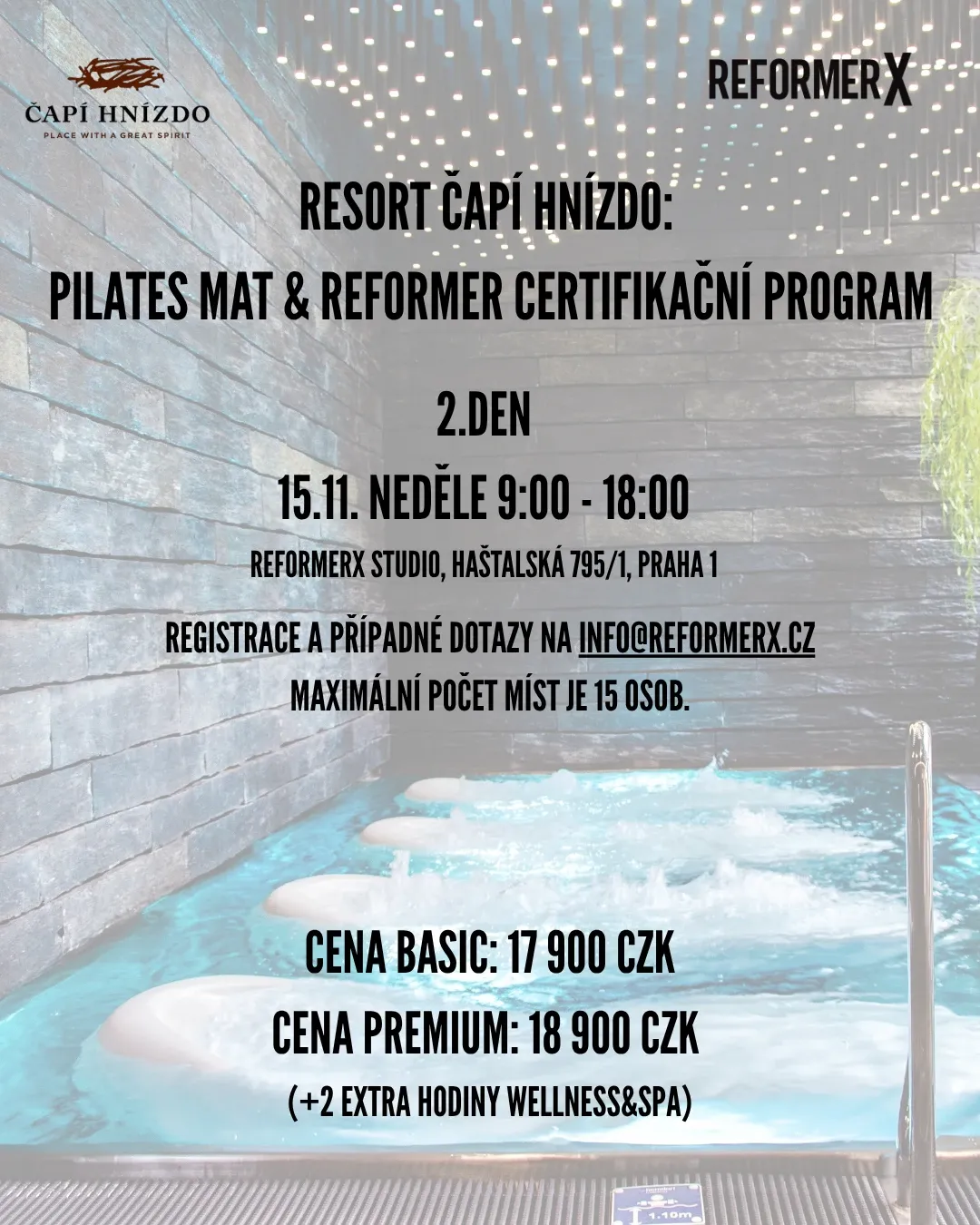 Day 2 poster: Sunday 15 November, ReformerX studio